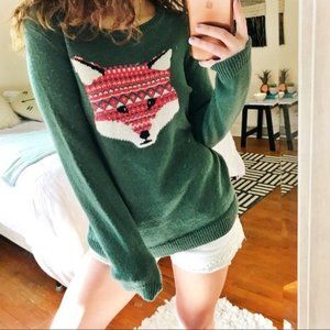 Le Tigre Green Fairisle Fox sweater in Medium.